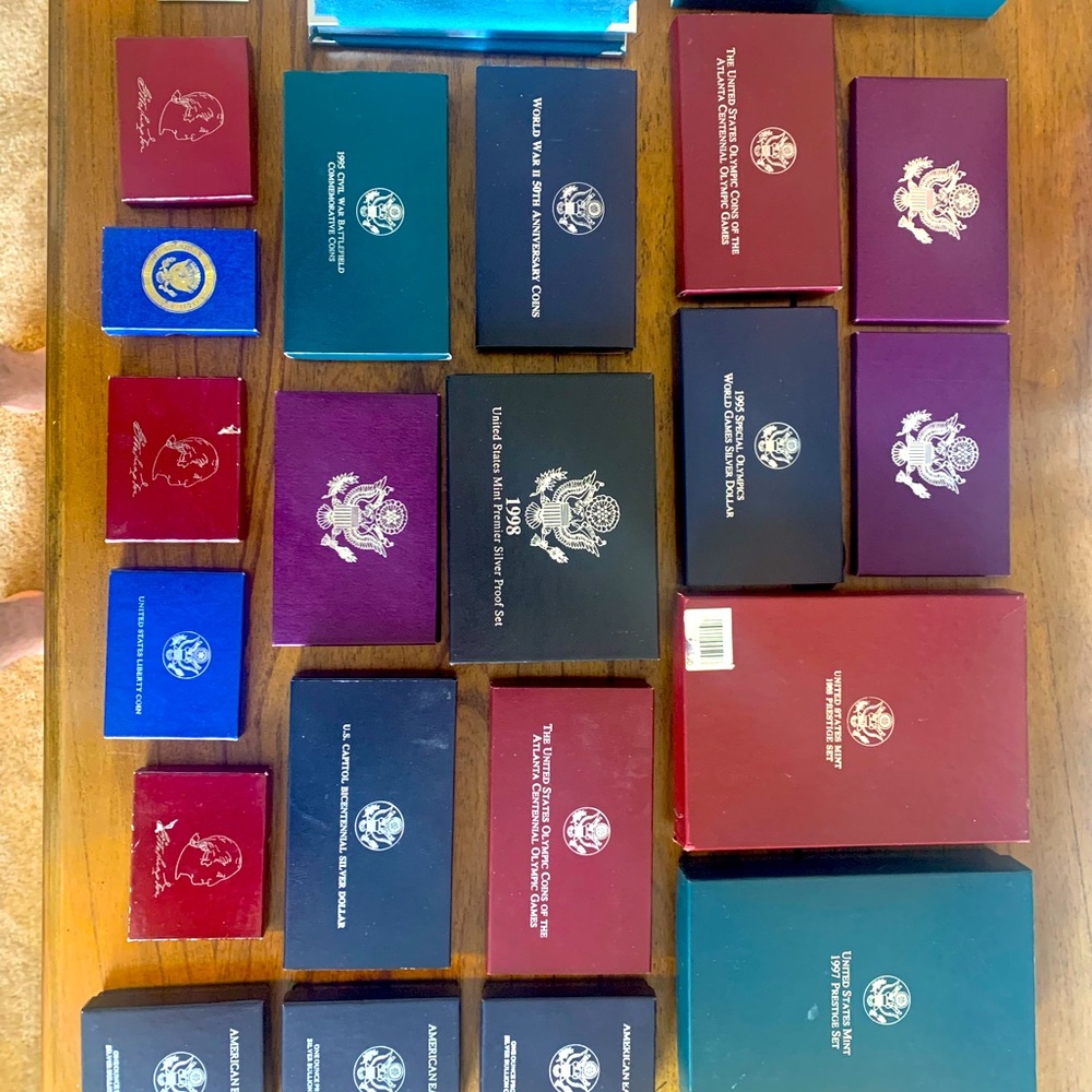 U.S MINT, PRESTIGE (multiple sets) SILVER COINS, COMMEMORATIVE Coin Collection!!